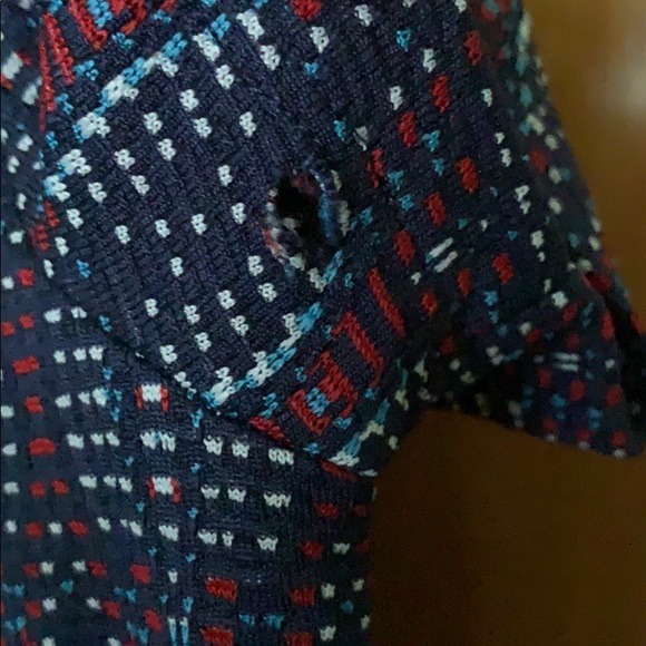 Mango Red and Blue Patterned Shirt Dress - Picture 7 of 7